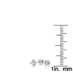 14K White Gold Earrings Round Diamond Studs 0.33ct -Luxurman 14k white gold earrings round diamond studs 033ct p 298 rulerwh