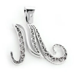 Large 14K White Gold White Pink Diamond Initial M Letter Pendant Necklace 3.4ct 6 Large 14K White Gold White Pink Diamond Initial M Letter Pendant Necklace 3.4ct -Luxurman 14k white pink diamond initial m pendant necklace 340 p 6119 2