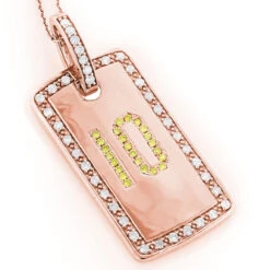 14K White Gold White Yellow Diamond Number 10 Dog Tag Pendant 1.60 6 14K White Gold White Yellow Diamond Number 10 Dog Tag Pendant 1.60 -Luxurman 14k white yellow diamond number 10 dog tag pendant 160 p 6372 ro