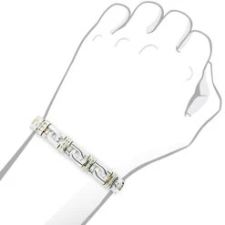 14K White/Yellow Gold Men's Diamond Two-Tone Bracelet 4ct -Luxurman 14k white yellow gold mens diamond two tone bracelet 4ct 3