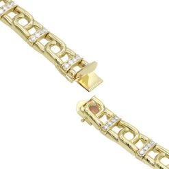 14K White/Yellow Gold Men's Diamond Two-Tone Bracelet 4ct -Luxurman 14k white yellow gold mens diamond two tone bracelet 4ct backye
