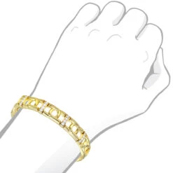 14K White/Yellow Gold Men's Diamond Two-Tone Bracelet 4ct -Luxurman 14k white yellow gold mens diamond two tone bracelet 4ct bodye