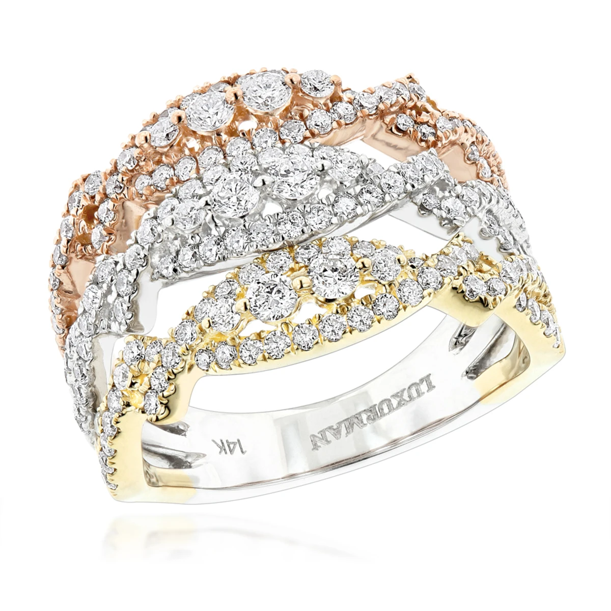 Unique Diamond Ring For Women 14K Gold 1.6ct 1 Unique Diamond Ring For Women 14K Gold 1.6ct