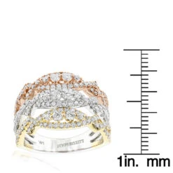 Unique Diamond Ring For Women 14K Gold 1.6ct 5 Unique Diamond Ring For Women 14K Gold 1.6ct -Luxurman 14k white yellow rose gold diamond stacking ring for women 16c by luxurman ruler