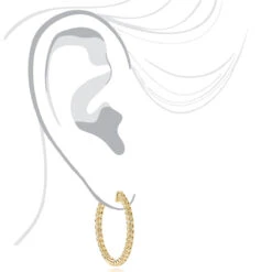 14K Yellow Gold Yellow Diamond Hoop Earrings 2 Carats Inside Out Design By Luxurman -Luxurman 14k yellow diamond hoop earrings 2 carats inside out design by luxurman bodye