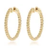 14K Yellow Gold Yellow Diamond Hoop Earrings 2 Carats Inside Out Design By Luxurman
