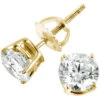 14K Yellow Gold Earrings Round Diamond Studs 0.33ct
