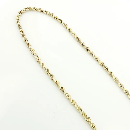 Men's Solid 14K Yellow Gold Rope Chain By Luxurman 5mm 22-30in 2 Men's Solid 14K Yellow Gold Rope Chain By Luxurman 5mm 22-30in - Image 2