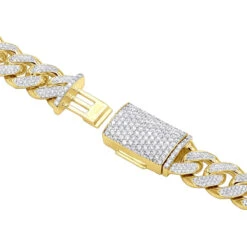 15 Carats Real Diamond Cuban Link Chain Choker Necklace 14K Yellow Gold 12mm Wide -Luxurman 15 carats real diamond cuban link chain choker necklace real 14k gold 12mm wide 000938 backye