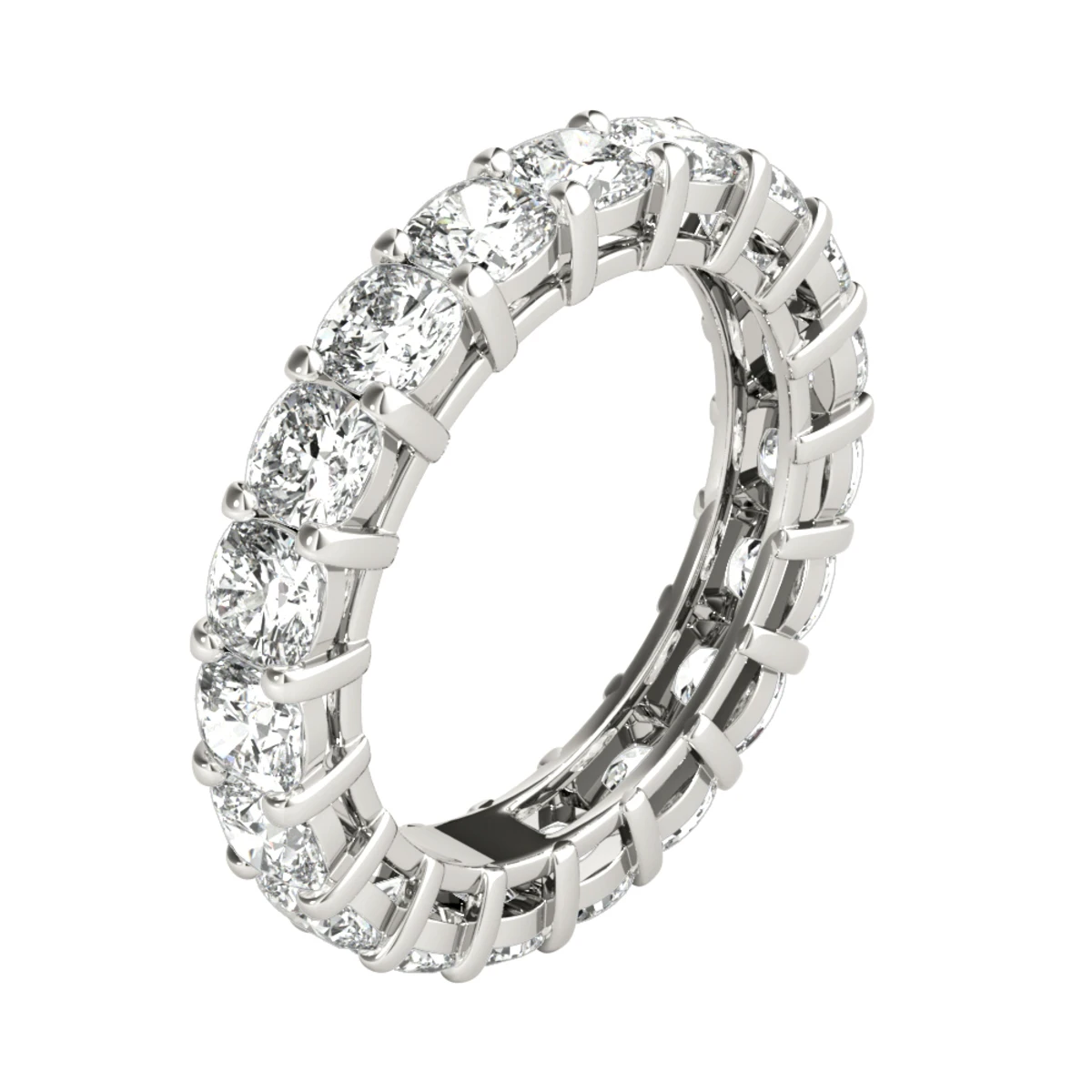 18K Rose Gold Cushion Cut Diamond Eternity Band 4.5ct By Luxurman 4 18K Rose Gold Cushion Cut Diamond Eternity Band 4.5ct By Luxurman - Image 4