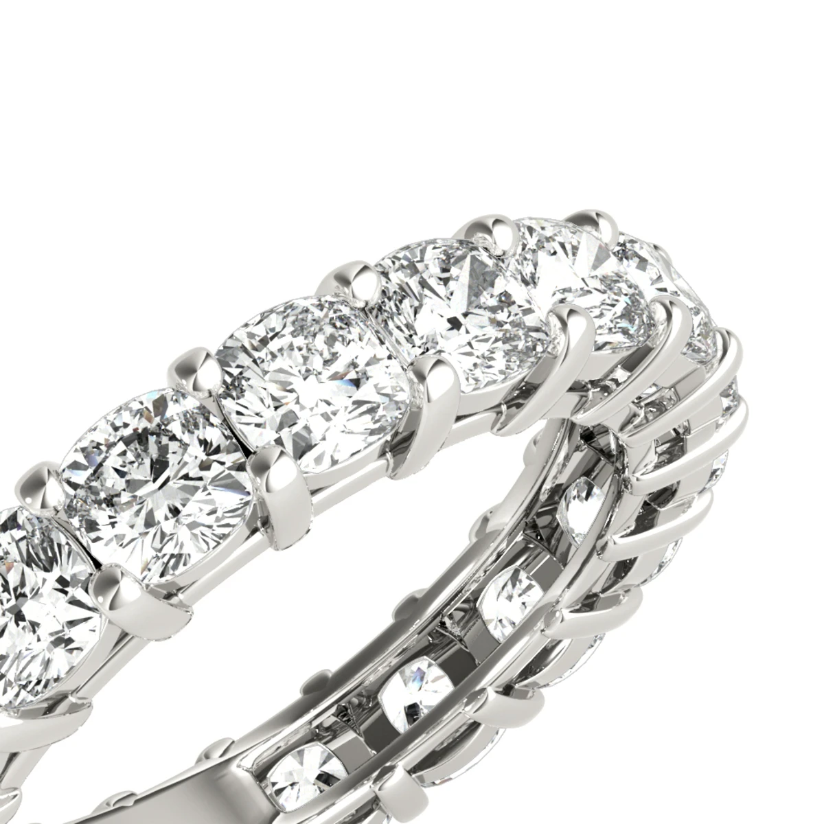 18K Rose Gold Cushion Cut Diamond Eternity Band 4.5ct By Luxurman 6 18K Rose Gold Cushion Cut Diamond Eternity Band 4.5ct By Luxurman - Image 6