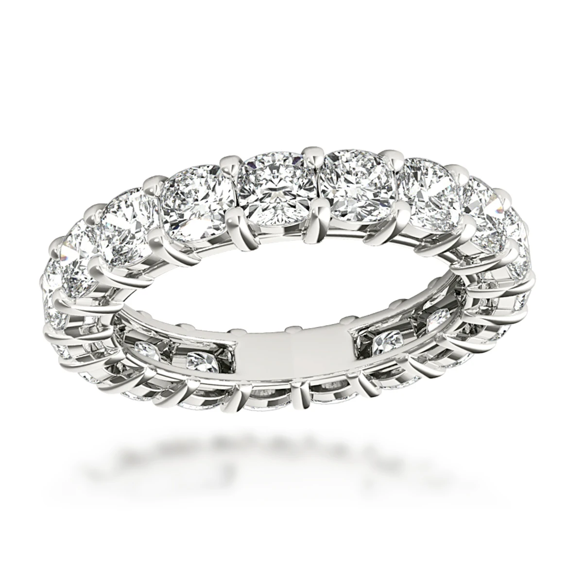 18K Rose Gold Cushion Cut Diamond Eternity Band 4.5ct By Luxurman 2 18K Rose Gold Cushion Cut Diamond Eternity Band 4.5ct By Luxurman - Image 2