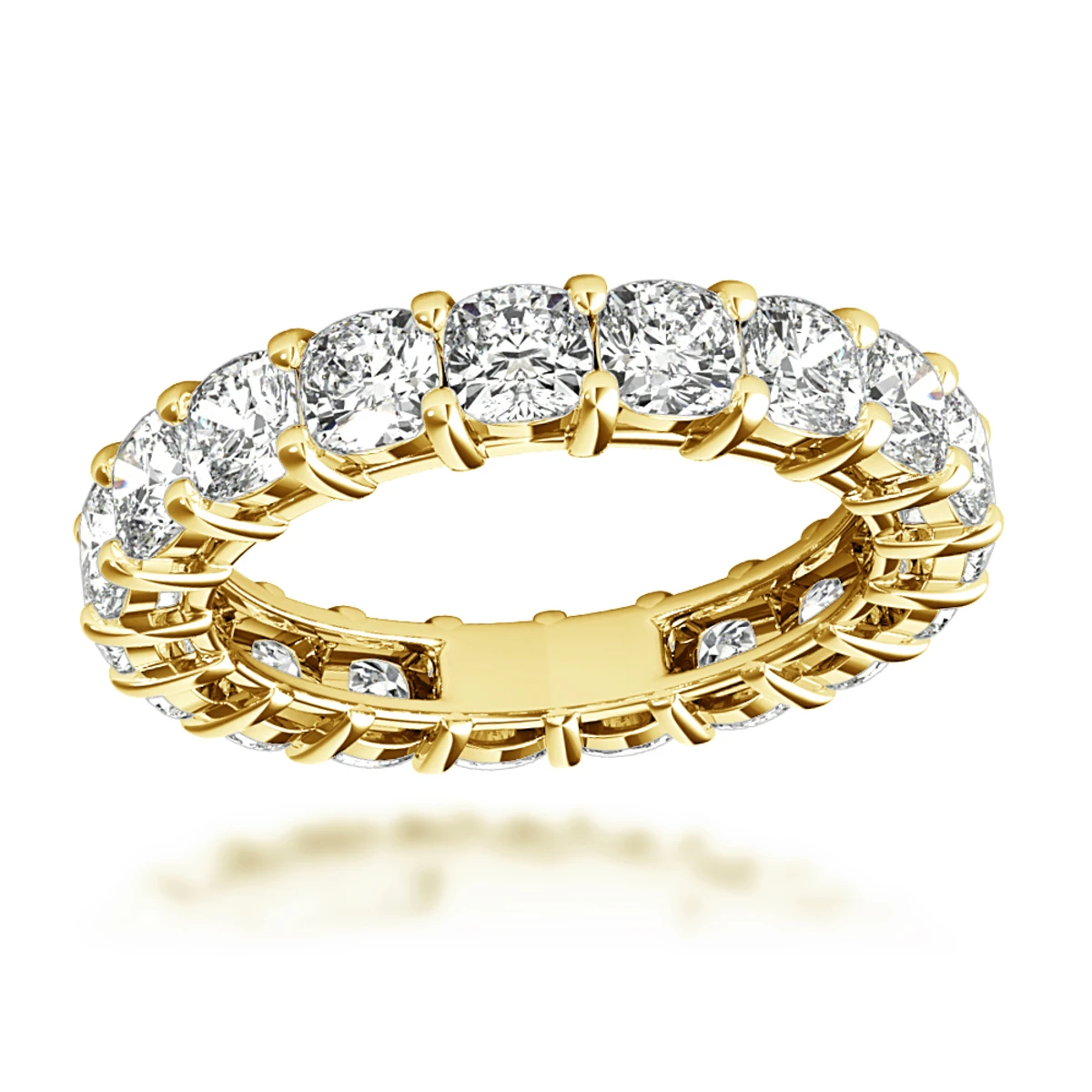 18K Rose Gold Cushion Cut Diamond Eternity Band 4.5ct By Luxurman 3 18K Rose Gold Cushion Cut Diamond Eternity Band 4.5ct By Luxurman - Image 3