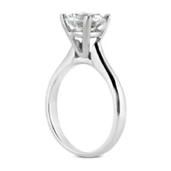 18K White Gold Diamond Engagement Ring 0.75ct 2.2mm -Luxurman 18k gold diamond engagement ring 075ct p 34412 back white 20220426