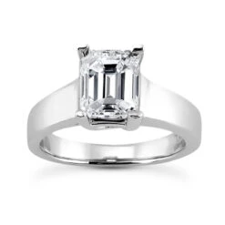 18K White Gold Diamond Engagement Ring 0.75ct 3.8mm