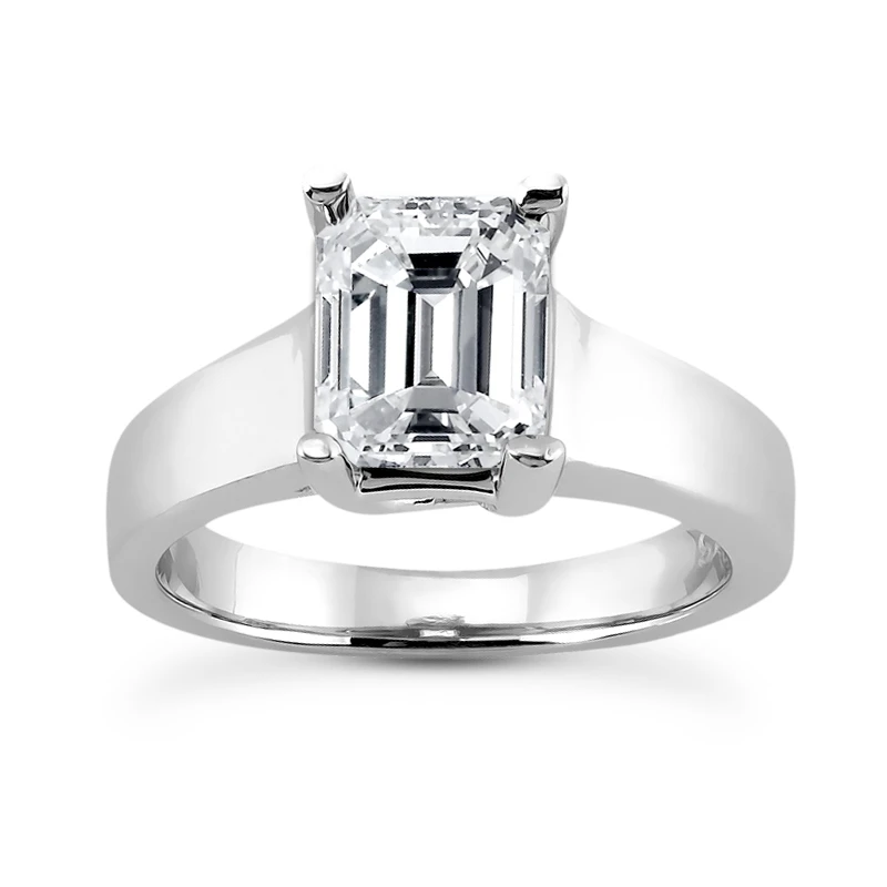 18K White Gold Diamond Engagement Ring 0.75ct 3.8mm 1 18K White Gold Diamond Engagement Ring 0.75ct 3.8mm