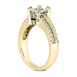 18K White Gold Diamond Engagement Ring 1.14ct 4.4mm 13 18K White Gold Diamond Engagement Ring 1.14ct 4.4mm -Luxurman 18k gold diamond engagement ring 114ct p 34898 back yellow 20220426