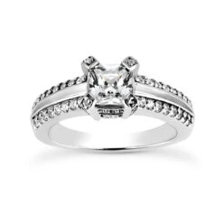 18K White Gold Diamond Engagement Ring 1.14ct 4.4mm