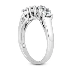 Thin 18K White Gold Diamond Engagement Ring Band 0.48ct -Luxurman 18k gold diamond engagement ring band 048ct p 33354 back white 20220426