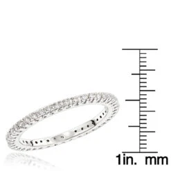 18K White Gold Diamond Eternity Band 0.37ct -Luxurman 18k gold diamond eternity band 037ct p 30454 rulerwh