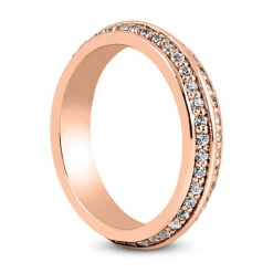 18K White Gold Diamond Eternity Band 0.80ct 4.3mm -Luxurman 18k gold diamond eternity band 080ct p 30502 back rose 20220420 20220426