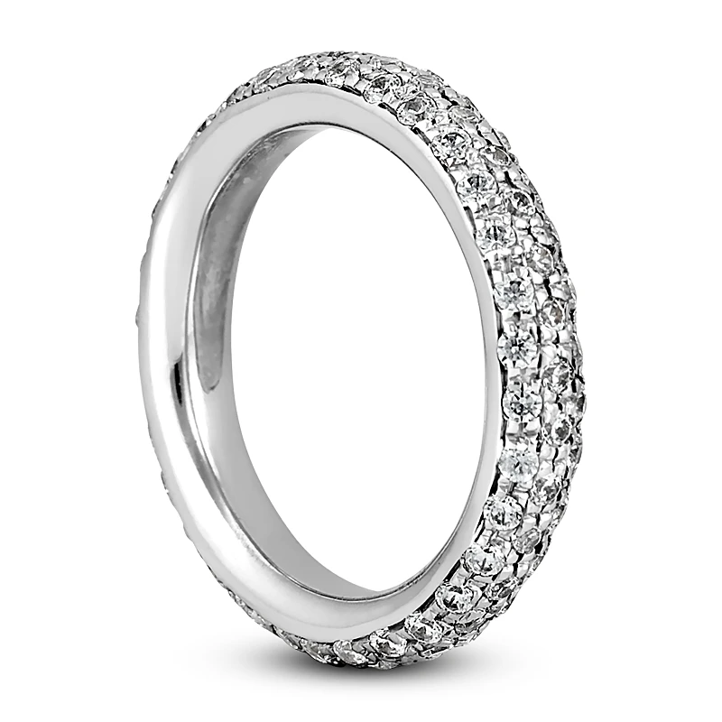 Thin 18K White Gold Diamond Eternity Band 1.20ct 4 Thin 18K White Gold Diamond Eternity Band 1.20ct - Image 4