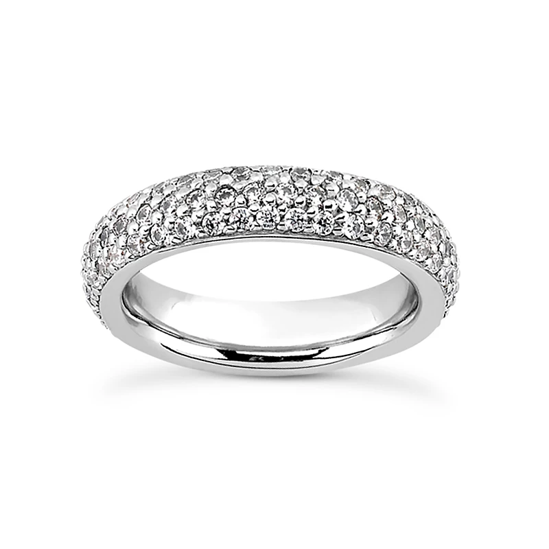 Thin 18K White Gold Diamond Eternity Band 1.20ct 1 Thin 18K White Gold Diamond Eternity Band 1.20ct