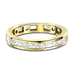 Eternity Band 18K Yellow Gold 1.56ct Round And Baguette Diamonds 9 Eternity Band 18K Yellow Gold 1.56ct Round And Baguette Diamonds -Luxurman 18k gold diamond eternity band 156ct p 30378 backye