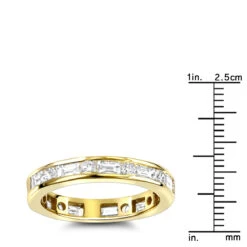 Eternity Band 18K Yellow Gold 1.56ct Round And Baguette Diamonds 11 Eternity Band 18K Yellow Gold 1.56ct Round And Baguette Diamonds -Luxurman 18k gold diamond eternity band 156ct p 30378 rulerye