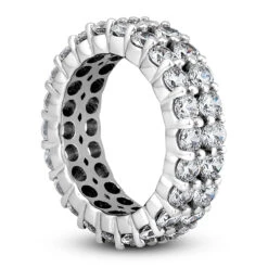 18K White Gold Diamond Eternity Band 4.40ct 6mm -Luxurman 18k gold diamond eternity band 440ct p 30510 back white 20220426