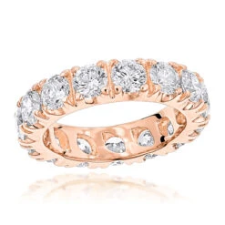 18K Yellow Gold Round Diamond Eternity Band 4ct -Luxurman 18k gold diamond eternity band 4ct p 30336 ro
