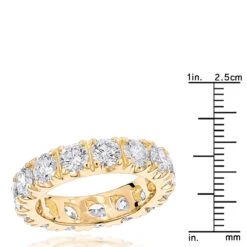 18K Yellow Gold Round Diamond Eternity Band 4ct -Luxurman 18k gold diamond eternity band 4ct p 30336 rulerye