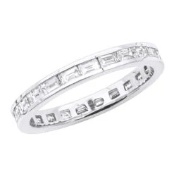 Thin 18K White Gold Diamond Eternity Ring 1.60ct