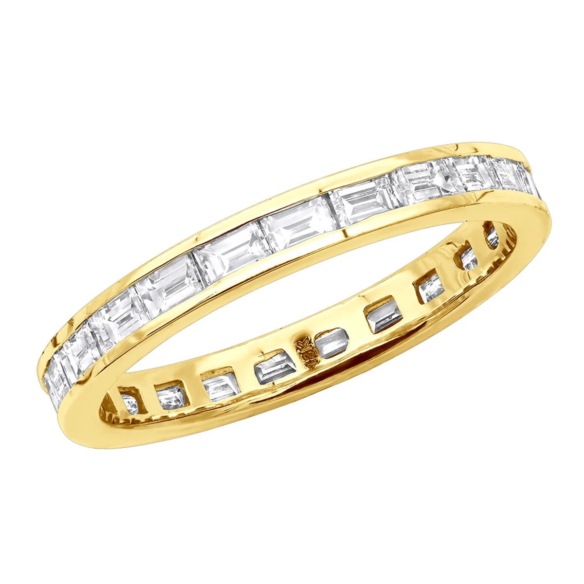 Thin 18K White Gold Diamond Eternity Ring 1.60ct 2 Thin 18K White Gold Diamond Eternity Ring 1.60ct - Image 2