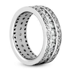 18K White Gold Diamond Eternity Ring 1.90ct -Luxurman 18k gold diamond eternity ring 190ct p 30571 back white 20220426