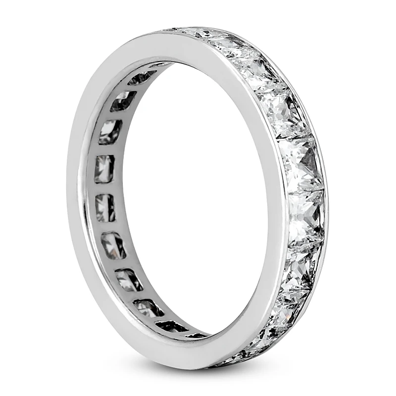 Thin 18K White Gold Diamond Eternity Ring 3.57ct 4 Thin 18K White Gold Diamond Eternity Ring 3.57ct - Image 4