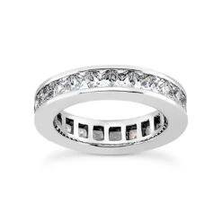 Thin 18K White Gold Diamond Eternity Ring 3.57ct