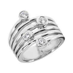 18K White Gold Diamond Right Hand Ring 0.51ct