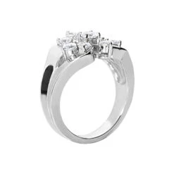 18K White Gold Diamond Right Hand Ring 0.67ct -Luxurman 18k gold diamond right hand ring 067ct p 31493 back white 20220420 20220426