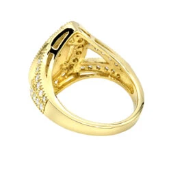 18K Yellow Gold Diamond Right Hand Ring For Women Tear Drop Shape 1.08ct -Luxurman 18k gold diamond right hand ring 108ct p 31415 backye