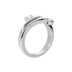 18K White Gold Diamond Right Hand Women's Ring 0.21ct -Luxurman 18k gold diamond right hand womens ring 021ct p 31561 back white 20220426