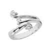 18K White Gold Diamond Right Hand Women's Ring 0.21ct