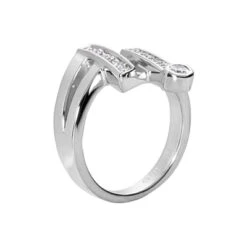 18K White Gold Diamond Right Hand Women's Ring 0.36ct 21.1mm -Luxurman 18k gold diamond right hand womens ring 036ct p 31588 back white 20220420 20220426