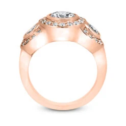 Thin 18K White Gold Diamond Three Stones Engagement Ring 1.42ct 3.60mm -Luxurman 18k gold diamond three stones engagement ring 142ct p 33380 additional rose