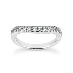 Thin 18K White Gold Diamond Wedding Band 0.33ct 2.5mm