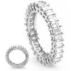 Thin 18K White Gold Emerald Cut Diamond Eternity Band 4ct
