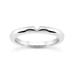 Thin 18K White Gold Engagement Band 2.3mm
