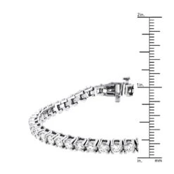 18K White Gold Inline Round Diamond Tennis Bracelet For Women 6.69ct VS Diamonds 10 18K White Gold Inline Round Diamond Tennis Bracelet For Women 6.69ct VS Diamonds -Luxurman 18k gold inline round diamond tennis bracelet 669ct vs diamonds rulerwh