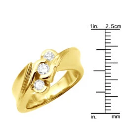 18K Yellow Gold Ladies Diamond Ring 0.31ct 15 18K Yellow Gold Ladies Diamond Ring 0.31ct -Luxurman 18k gold ladies diamond ring 031ct p 31960 ruler yellow