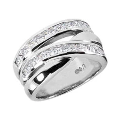 18K White Gold Ladies Diamond Ring 1.30ct 11.2mm